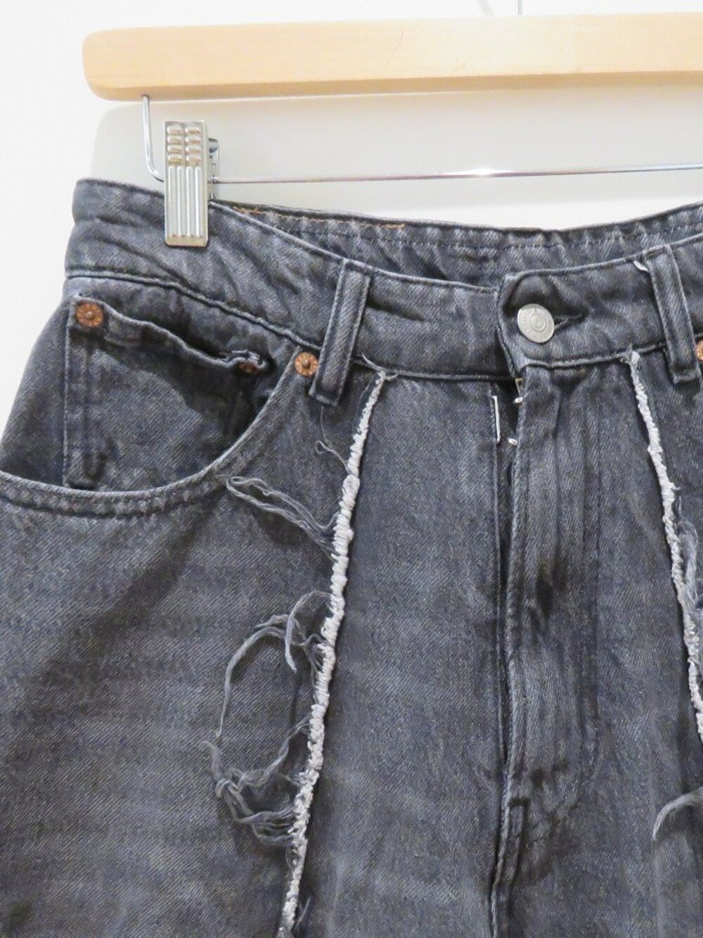 MM6 MAISON MARGIELA Gray Raw Edge Wide Leg Jeans Size 29 Avant Garde Minimalist - Picture 5 of 14
